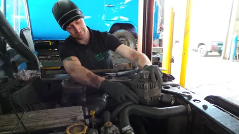 Repair work on a car